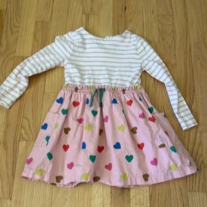 Mini Boden long sleeve heart dress